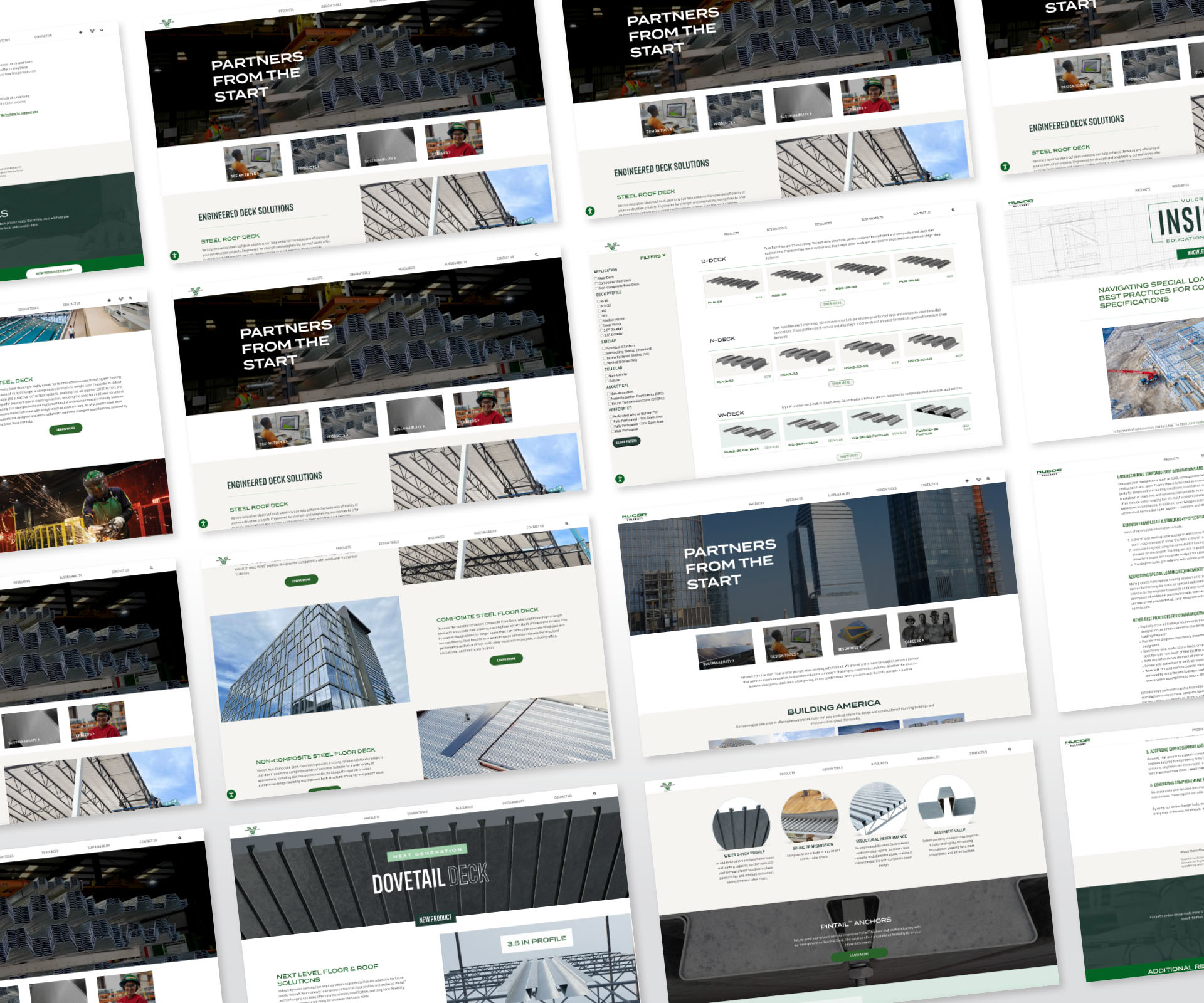 Vulcraft website graphic compilation
